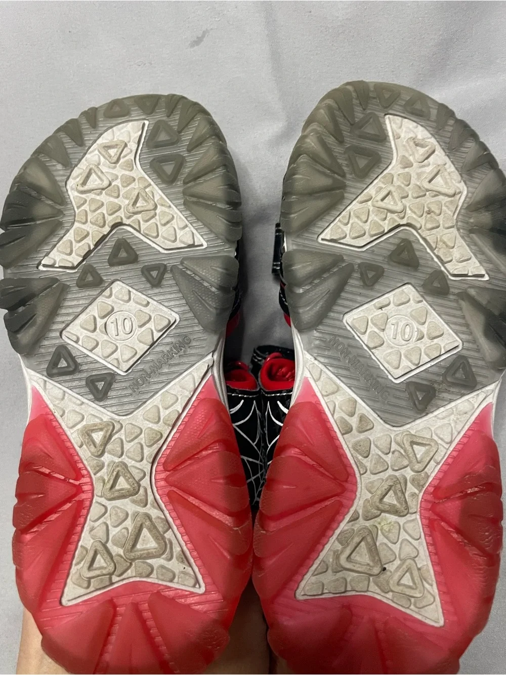 Spiderman Black and Red Kids' Sandals with Web Graphics